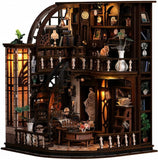 Book Nook Kit Wooden Model Miniature House Puzzle with LED Light for Adults Model