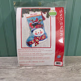DIY Dimensions Seasonal Snowman Christmas Needlepoint Stocking Kit 09159 Model