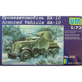 UNIMODELS UM 319 Plastic scale models kit Scale 1:72 BA10 Soviet armored vehicle Model