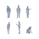 MRY-SFW LYTR241 1/72 Multi-Pose Food Service Figure Building Kits Diorama Custom Model