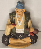 Hakata Urasaki Dolls Seated Man Figurine Sake Cup Gourd Made in Japan Ceramic Model