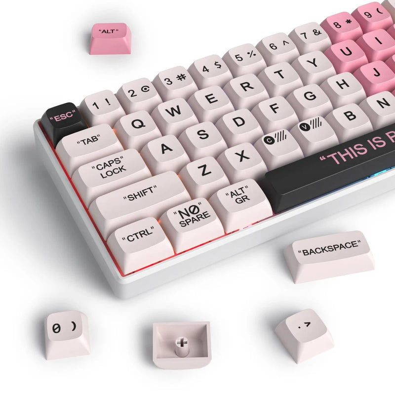 Cute PBT XDA Keycaps 144 Keys Pink Heart Custom Keycaps 75 Percent Keyboard K... Model