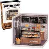 Rolife Dollhouse Kit Golden Wheat Bakery Plastic DIY 3D puzzle Light Gifts Model