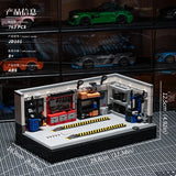 Diorama Car Garage Repair Shop Modification Factory Assemble Building Block Gift Model