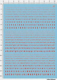 Water Slide Decals -English numbers and letters Alphabet red Model Kit Model