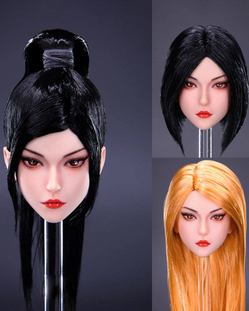 1/6 Mei'er Female Girl Head Carving Model Fit 12'' Action Figure Model