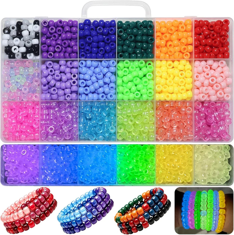 2300PCS Glow-In-The-Dark Pony Kandi Beads Keychain Making Kit Model