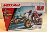 Meccano 5-in-1 Motorbike or Car STEAM Engineering Robotics Model Kit US Seller Model