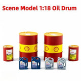 Diorama 1/18 Oil Drum Model Garage Workshop Repair Props Scene Display Model Toy Model