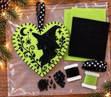 Violetta The Pretty Witch Silhouette Halloween Felt Ornament Pattern Kit NEW DIY Model