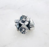 Authentic Trollbeads LAA 925 Sterling Silver Forget Me Not Flower Bead Charm Charms
