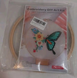 Embroidery DIY Art Kit 3 Pack 1 Hoop Butterflies New Model