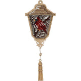 DIY Bead embroidery kit on wood Christmas Lantern Cardinal Craft gift Model