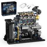 Diesel Engine Model Kit that Runs for Adults, MOC Mini Inline 4-Cylinder Dies... Model