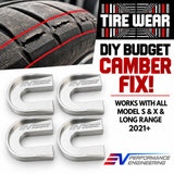 TESLA Model S X PLAID- REAR CAMBER KIT ALIGNMENT SHIMS -DIY TIRE WEAR FIX 0.7deg Model