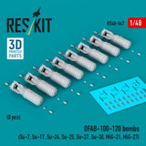 Reskit RS48-0567 1:48 OFAB-100-120 bombs 8 pcs Resin kit Model