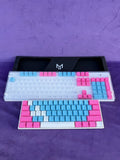 Anne Pro 2 60% Mechanical Gaming White Keyboard, Blue and Pink Extra Keycaps Model