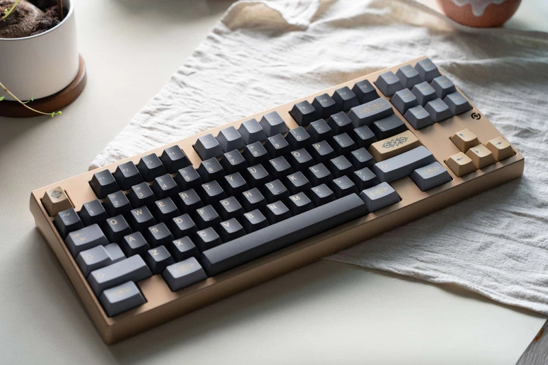140 Keys Black Gray Trill Cherry Profile Dye Subs PBT Keycap Set Model