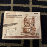 Rokr 3D Wooden Puzzle Model Kits Classic Printing Press Mechanical Gears Sealed Model