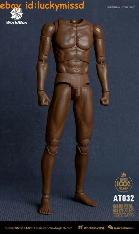 WorldBox AT032 1/6 Male Flexibel Body Model Black Skin for 12" Figure Action Toy Model