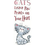Heritage counted cross stitch kit Aida "Cats' Paw Prints", PUCP1467-A, 8,5x22cm, Model