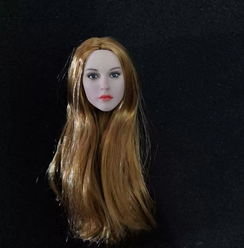 1/6 Golden Hair Girl Head Carving Model Fit 12'' Action Figure Model