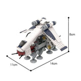 MOC: Toys Building Set Micro Republic Dropship with Movable Base 436 Pieces Model