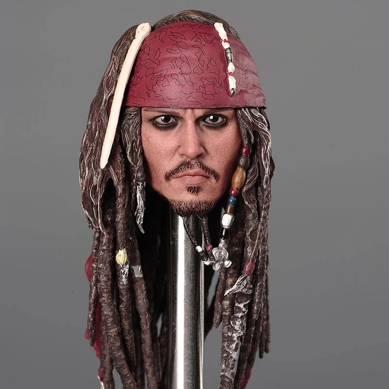 1/6 Johnny Captain Head Sculpt PVC Carving Model Fit 12'' Male Action Figure Model