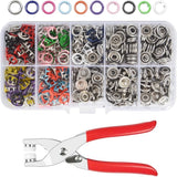 100 Set Snap Button Kit with Pliers, 9.5mm Metal Snap Fasteners Tool Set, 10 Col Model