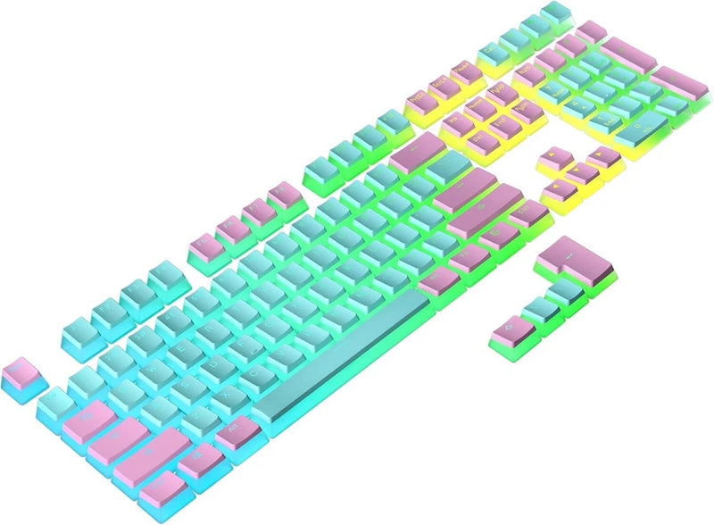 Ranked Pudding PBT Keycaps | 112 Double Shot Translucent ANSI US & ISO Layout | Model