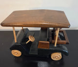 Decorative Wooden Golf Cart w/ Bags 8"x6"x4" Tabletop Display Figurine Decor Model