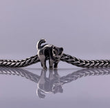 Handmade USA Black Cat Bead Charm 925 Sterling Silver Halloween New Charms