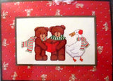 New Dale Burdett Christmas Cross Stitch Kit BEARS CAROLING Vintage 1985 CCK200 Model