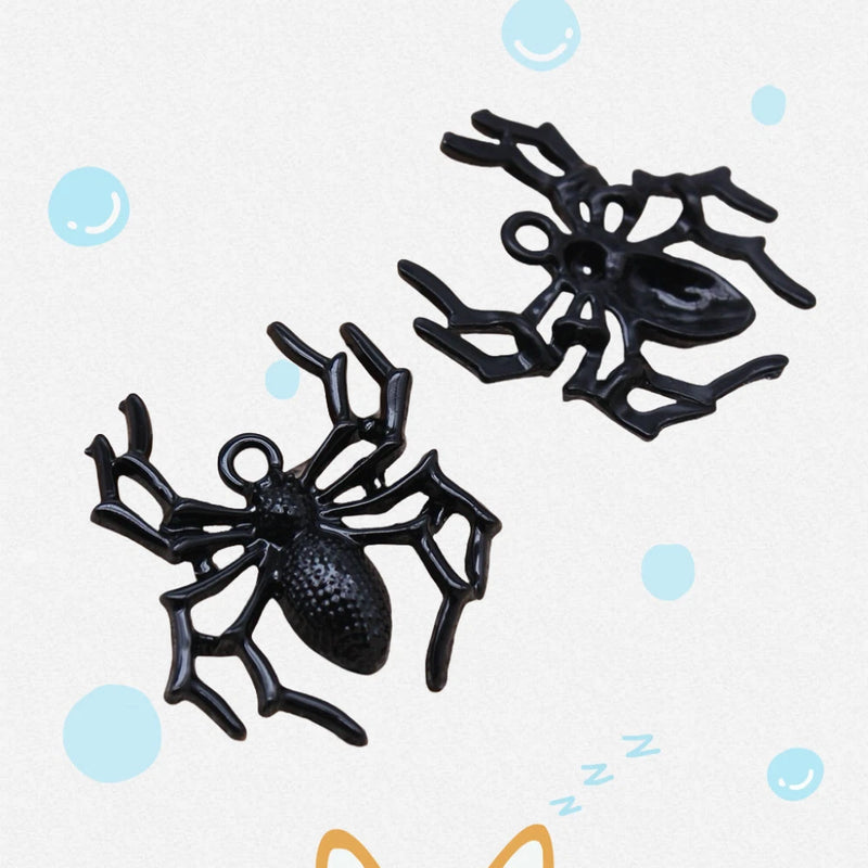 24 Pcs Black Alloy Spider Charms 35X32MM Diy Jewelry Making Pendants D11706 Charms