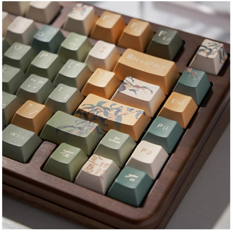 Vintage Autumn Osmanthus Keycaps for 61/64/87/104/108 Keys Model