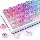 Transparent Keycaps Soft Color 125 Keys MOA Profile Set Fully Backlit MX Model