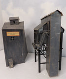 HO Railroad Buildings Grain Elevator/Coal Dump wooden/cardboard-need work TLC Model