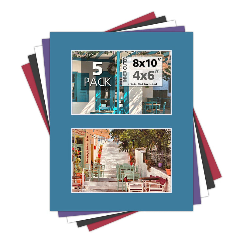 5 Pack Photo Mat Boards White Core 4-Ply Acid-Free DIY Picture Framing Art Model
