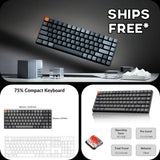 KEYCHRON K3 VERSION 2 LOW PROFILE WIRELESS KEYBOARD QMK KEYCAPS BROWN SWITCH NEW Model