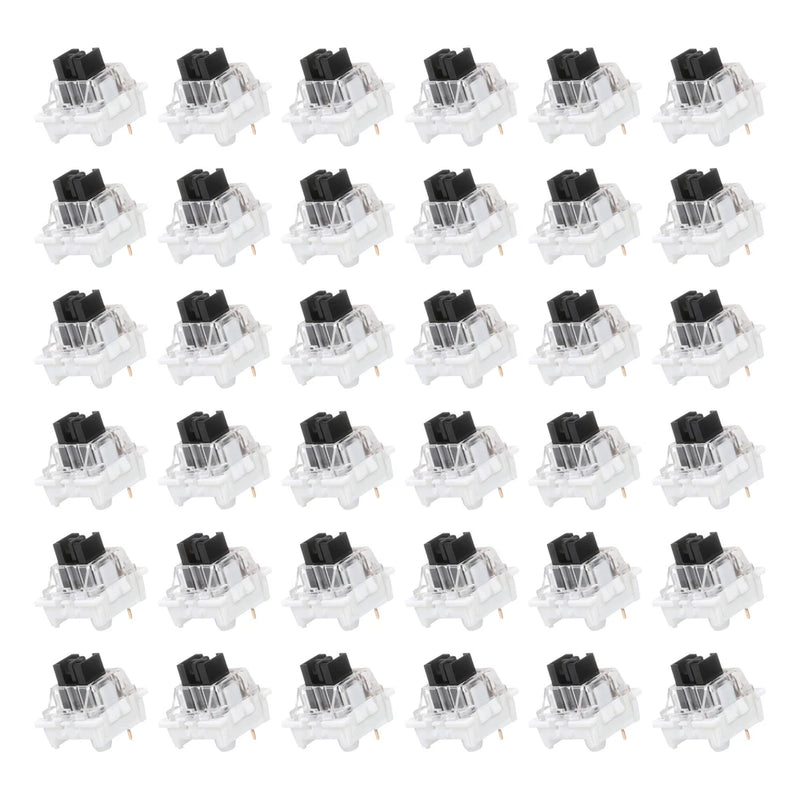 36pcs Black Keyboard Switches 3-Pin 60gf Linear Keyboard Switch Replacement Model