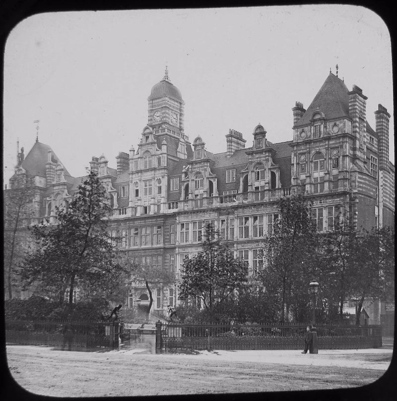 Glass Magic Lantern Slide SCHOOL BOARD OFFICES EMBANKMENT C1890 PHOTO LONDON Model