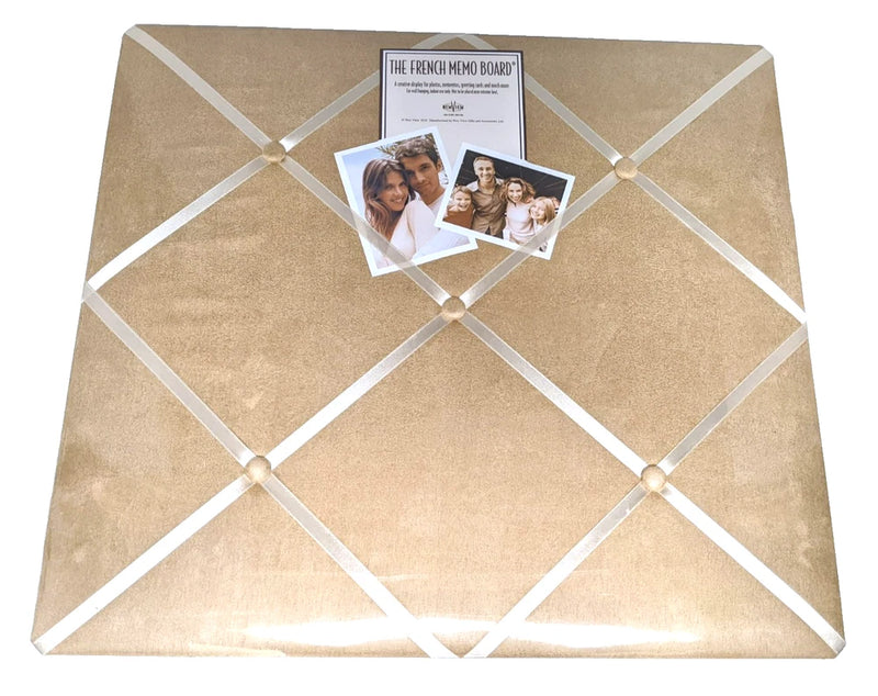 NEW French Memo Board Suede Ribbon Photo Notice Board 20x18 Rectangle Beige Model