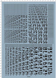 Black Different Scale fonts 3-3 Model kit Water Slide Decal (A4 Sheet Size ) Model