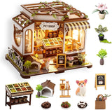 DIY Miniature House Kit- Miniature House Kit Adults Pet Shop Model