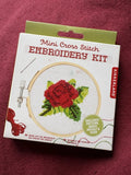 Kikkerland DIY Mini Cross Stitch Rose Embroidery Craft Beginner Kit Xstitch Model
