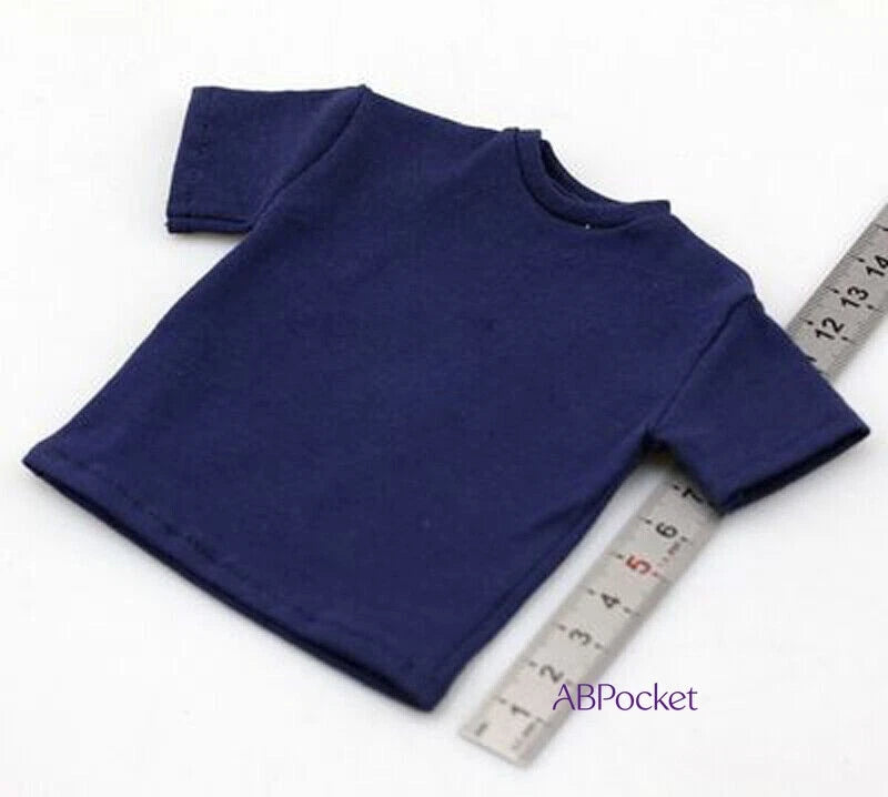 Dark Blue Trendy Loose T-Shirt Model 1/6 Fit for 12" Action Figure Warrior Model