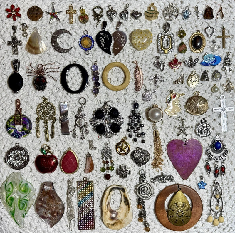 80 Pieces Vintage to Modern Mix Charm & Pendant Lot For Jewelry Making, Crafts Charms