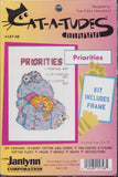 Cross Stitch KIT Cat Collection Flower Chair Naps Frame Sealed Vintage Model