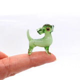 Chihuahua Tiny Micro Figurines Hand Blown Glass Art Animals Collectible Dog-L... Model