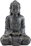 MyGift 12 inch Meditating Seated Buddha Statue Figurine with Rustic Gray Finish Model